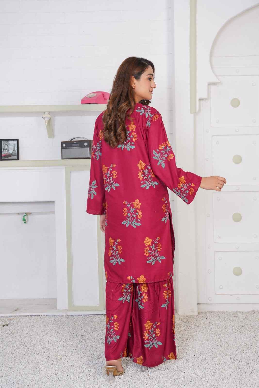 Floral Shirt with Sharara - Stitched 2 pc - Sunflare.pk