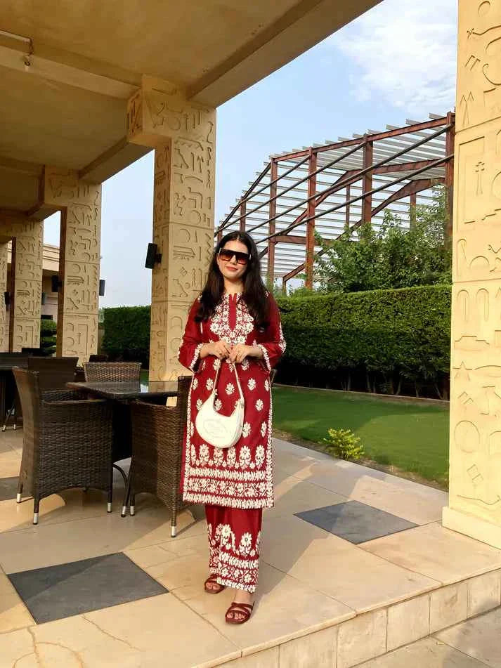 Indian Chicken Kari 2 pc set - Authentic Stitched Design - Sunflare.pk