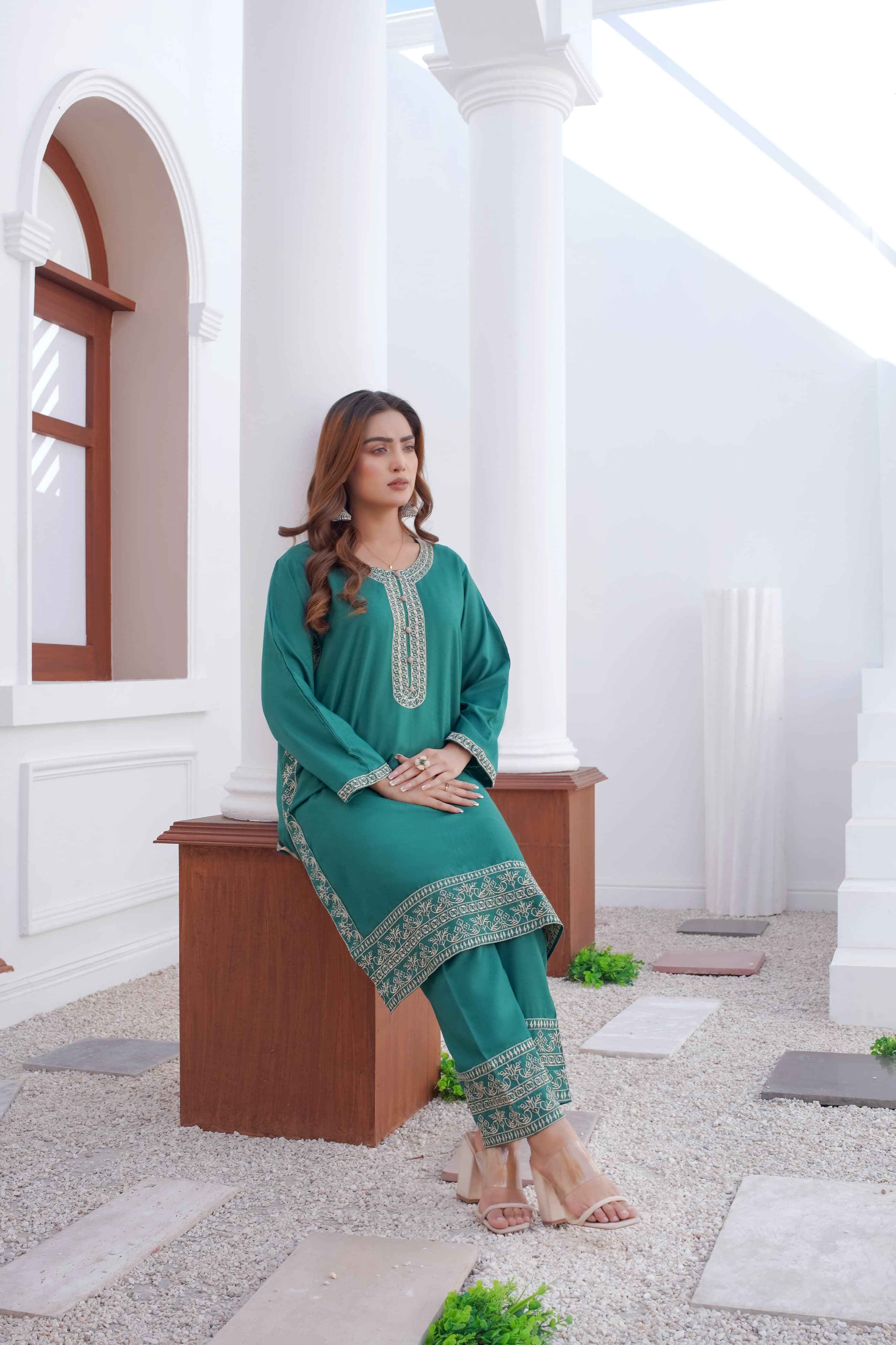 Dhanak Embroidery  - Stitched 2 pc - Sunflare.pk