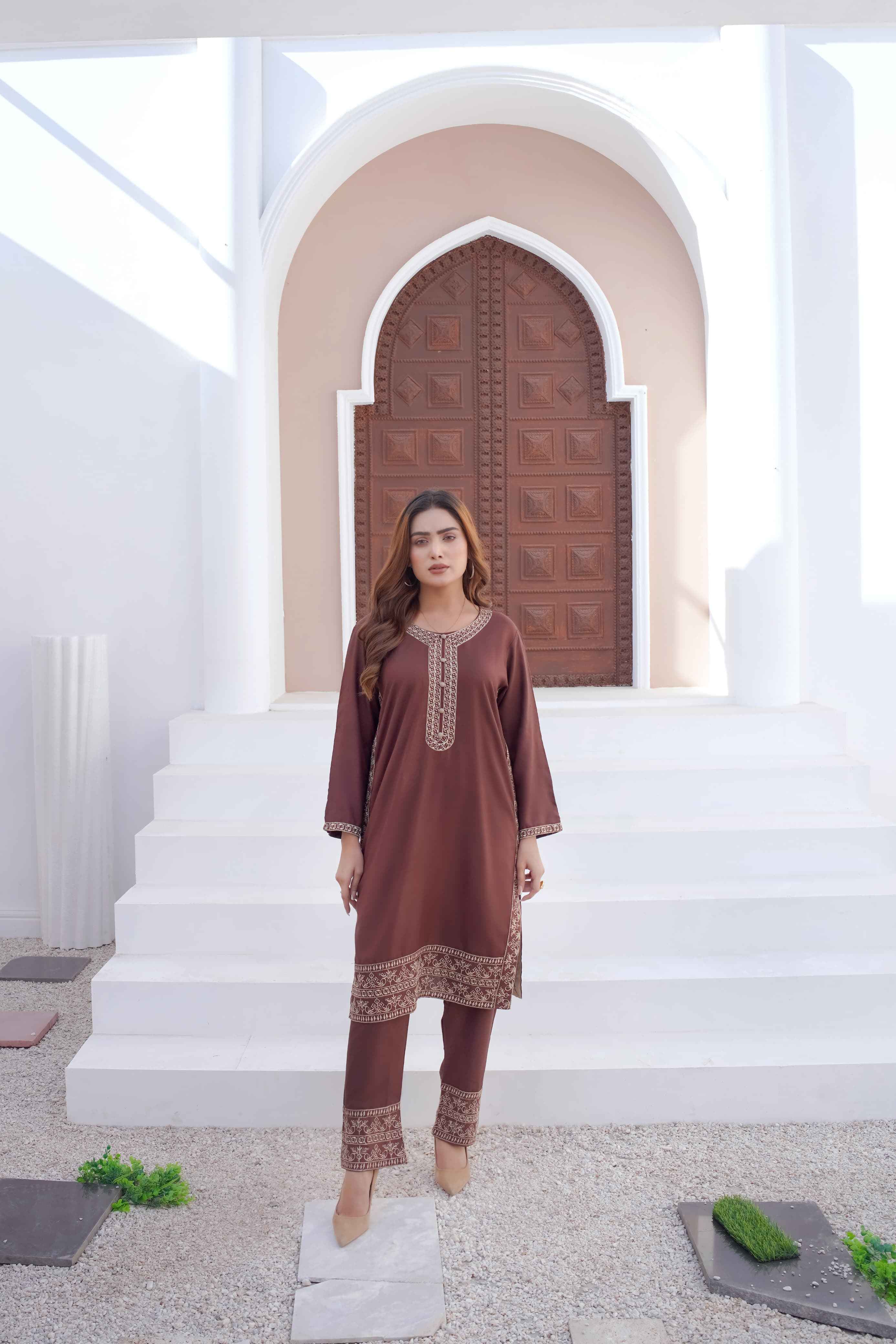 Dhanak Embroidery  - Stitched 2 pc - Sunflare.pk