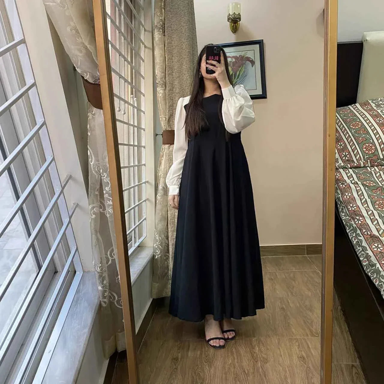 Korean Aesthetic Maxi Dress - Sunflare.pk