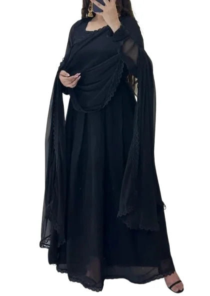 Mahrosh – Chiffon Formal Maxi Dress with Dupatta - Sunflare.pk