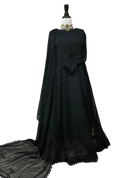 Mahrosh – Chiffon Formal Maxi Dress with Dupatta - Sunflare.pk
