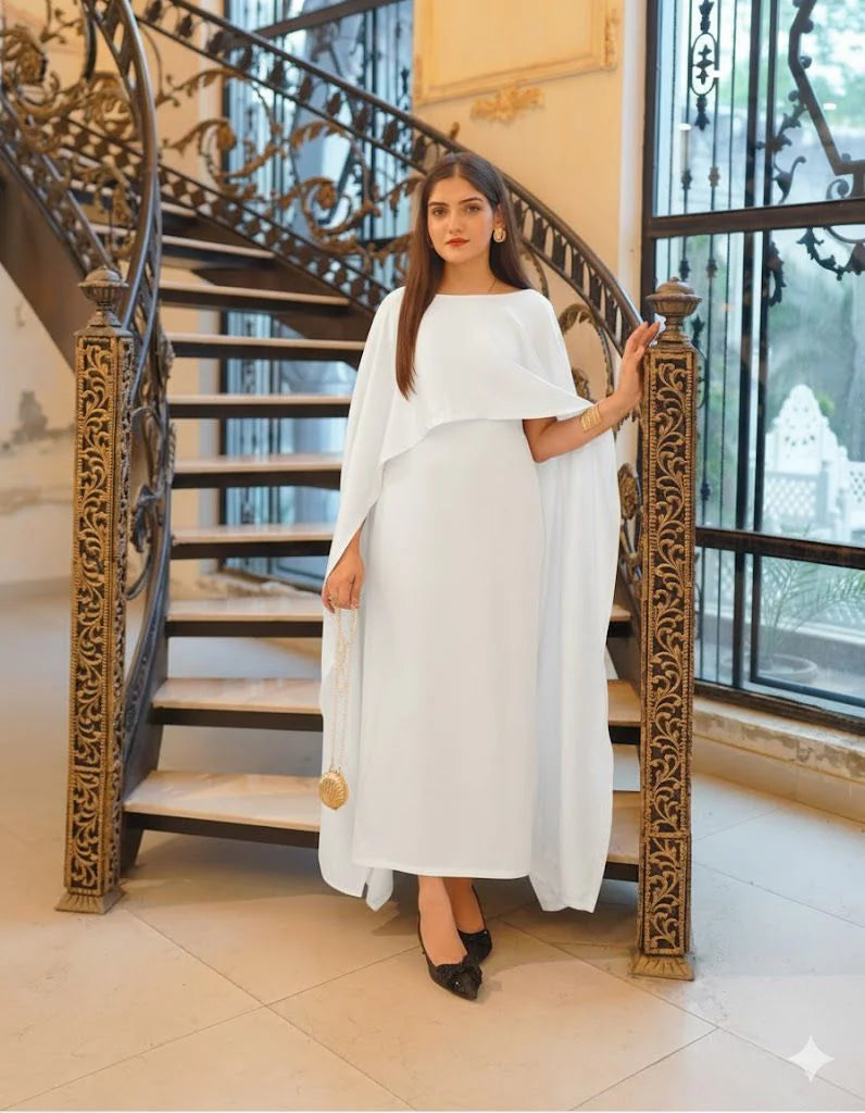 Cape Maxi – Elegant Silk Long Dress