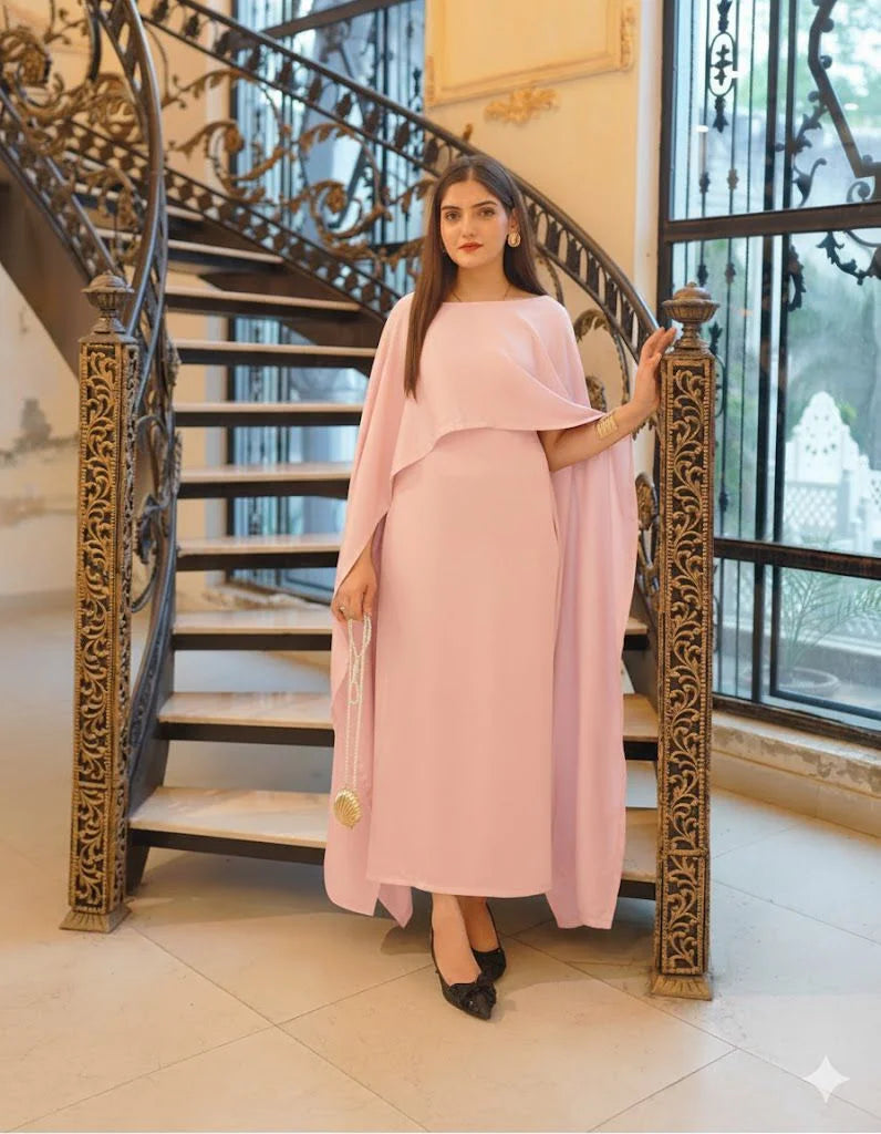 Cape Maxi – Elegant Silk Long Dress