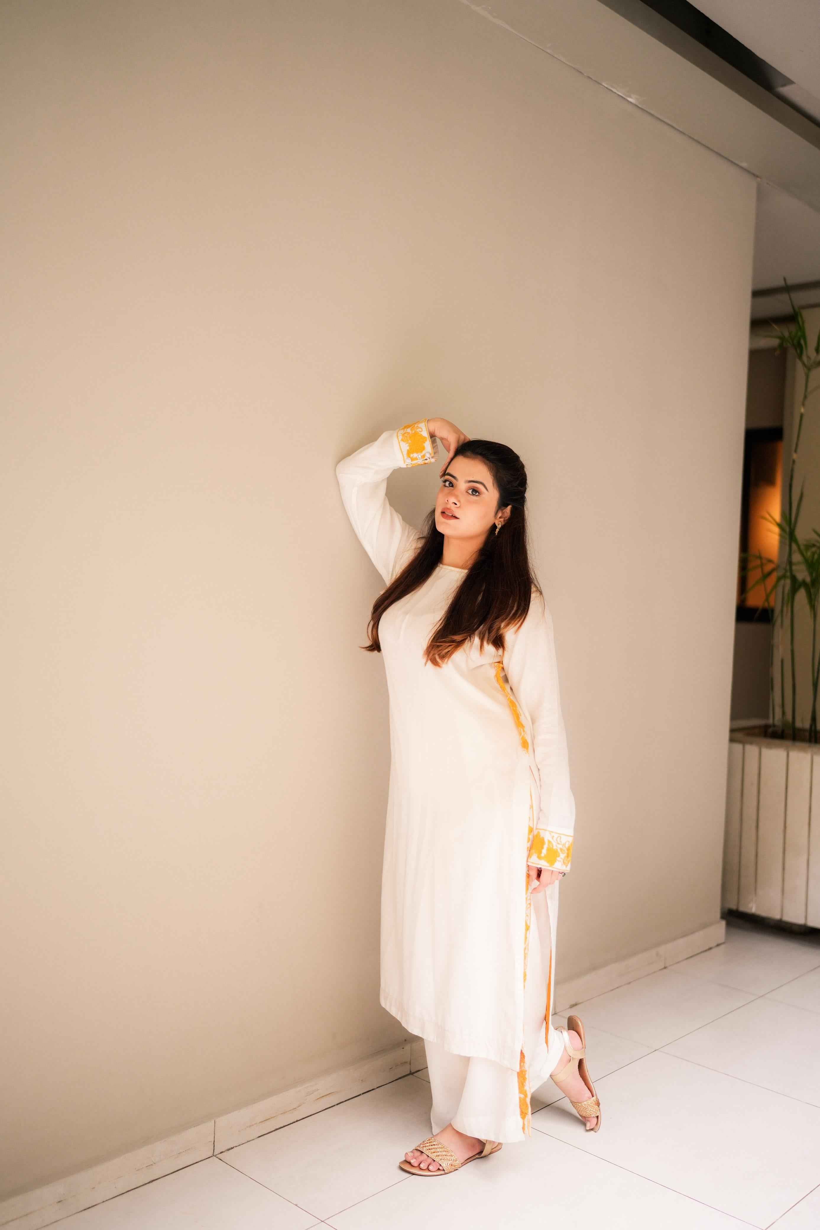 Henzel Golden Embroidery - Stitched 2 pc - Sunflare.pk