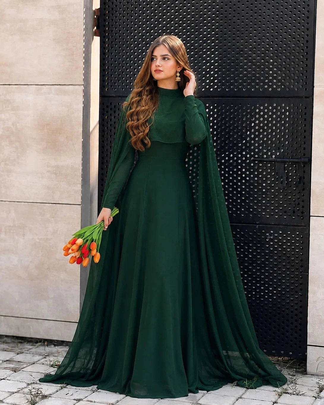 Ready to wear chiffon maxi dress Pakistan - Sunflare.pk