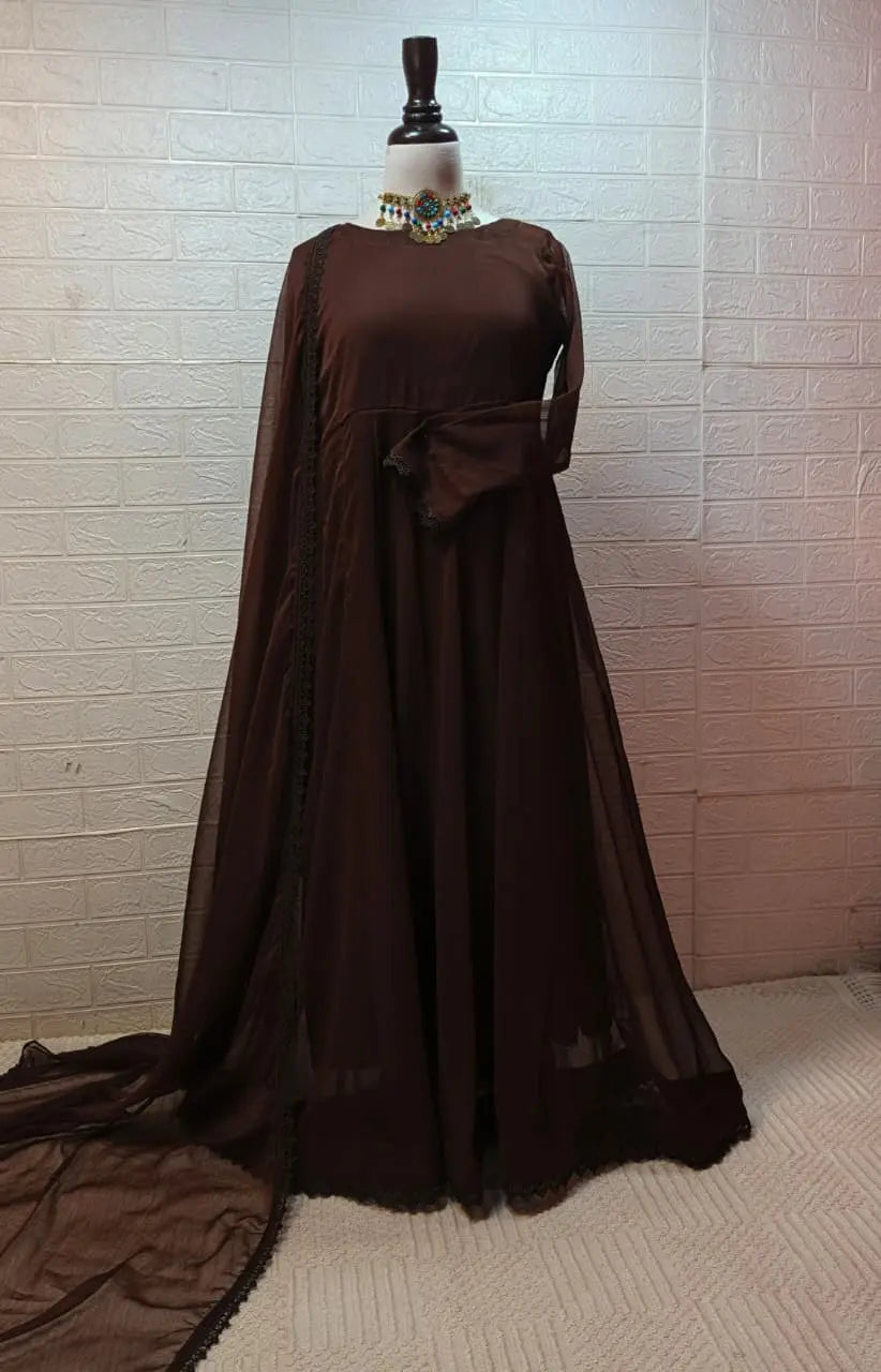 Mahrosh – Chiffon Formal Maxi Dress with Dupatta