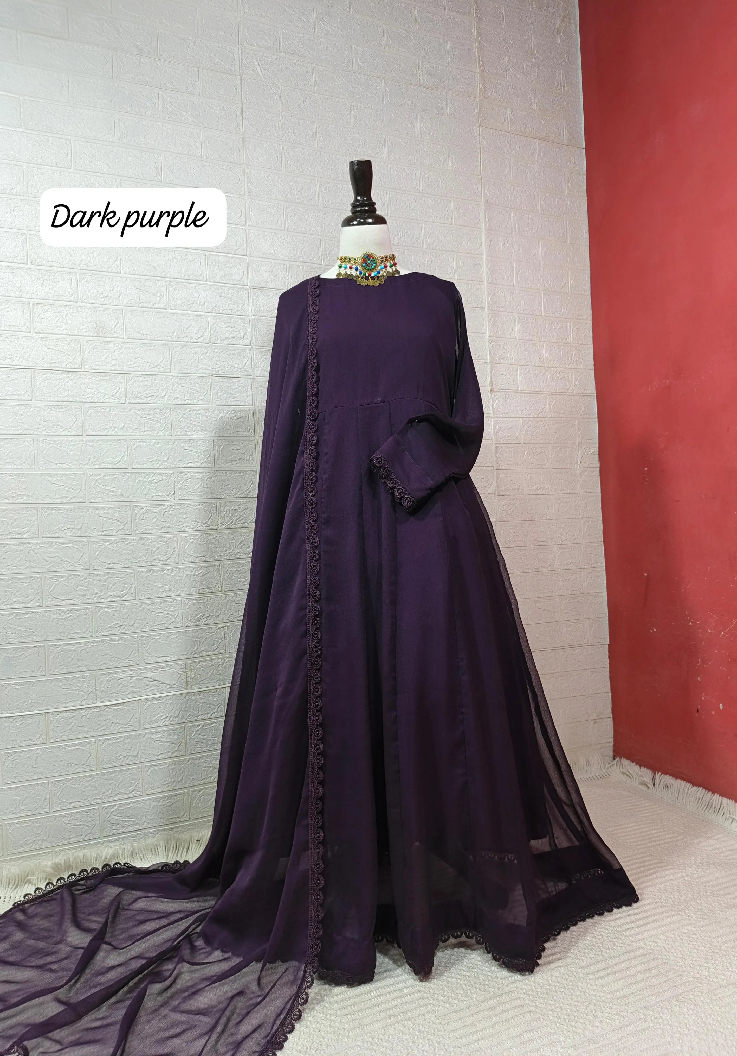 Mahrosh – Chiffon Formal Maxi Dress with Dupatta