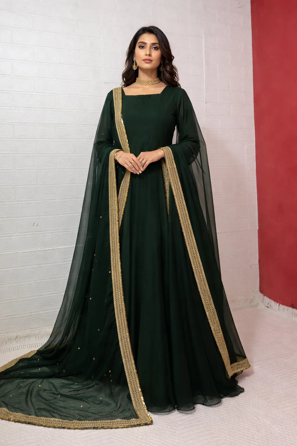 Crinkle Chiffon Anarkali Maxi – 2PC Ready to Wear