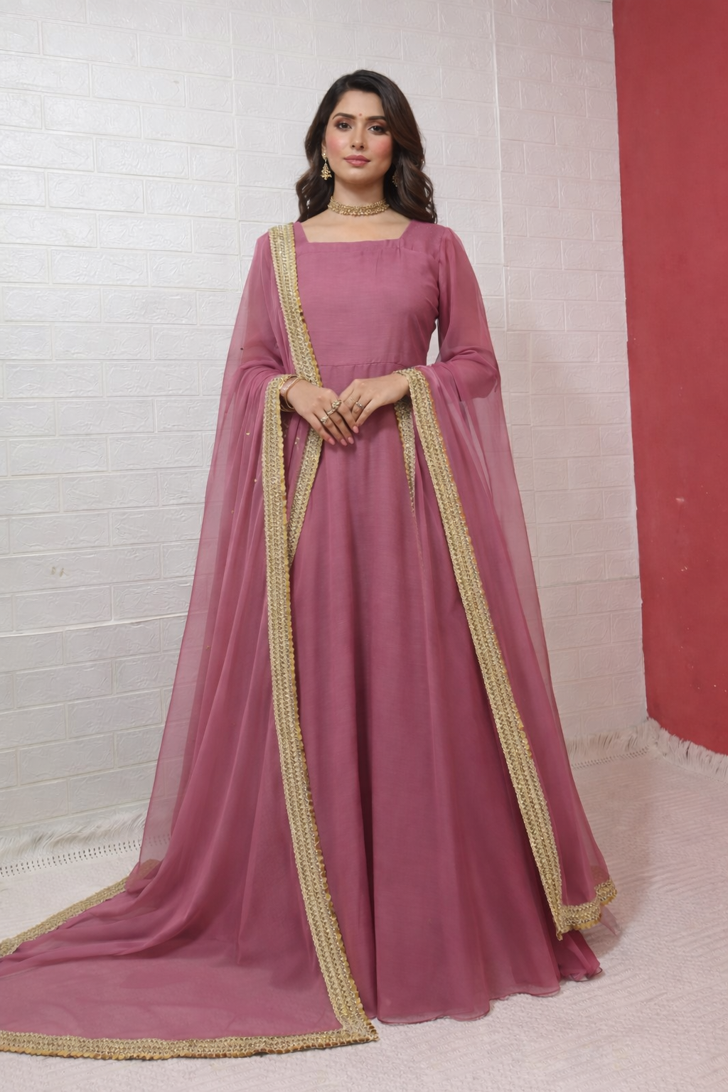 Crinkle Chiffon Anarkali Maxi – 2PC Ready to Wear