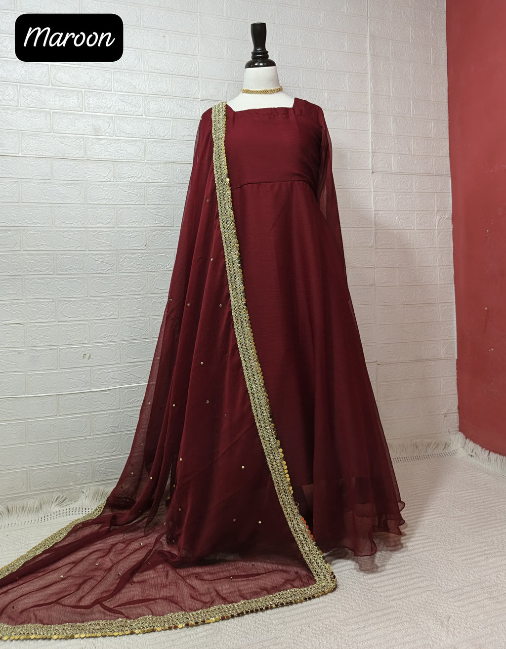 Crinkle Chiffon Anarkali Maxi – 2PC Ready to Wear