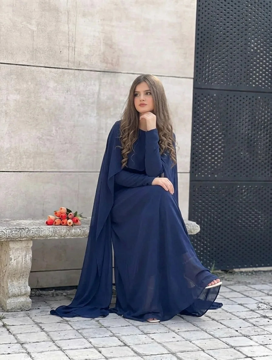 Cape Chiffon Maxi with full sleeves