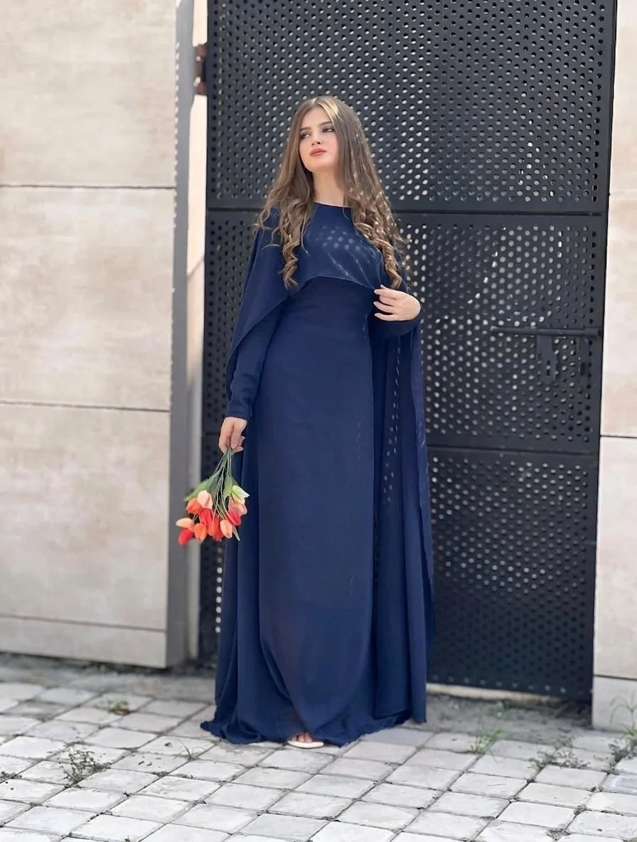 Cape Chiffon Maxi with full sleeves