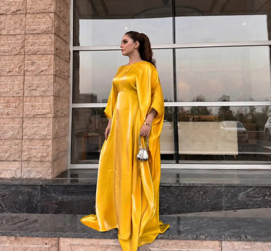 Luxury Rhinestone Arabic Kaftan – Sheesha Silk with Stone Work
