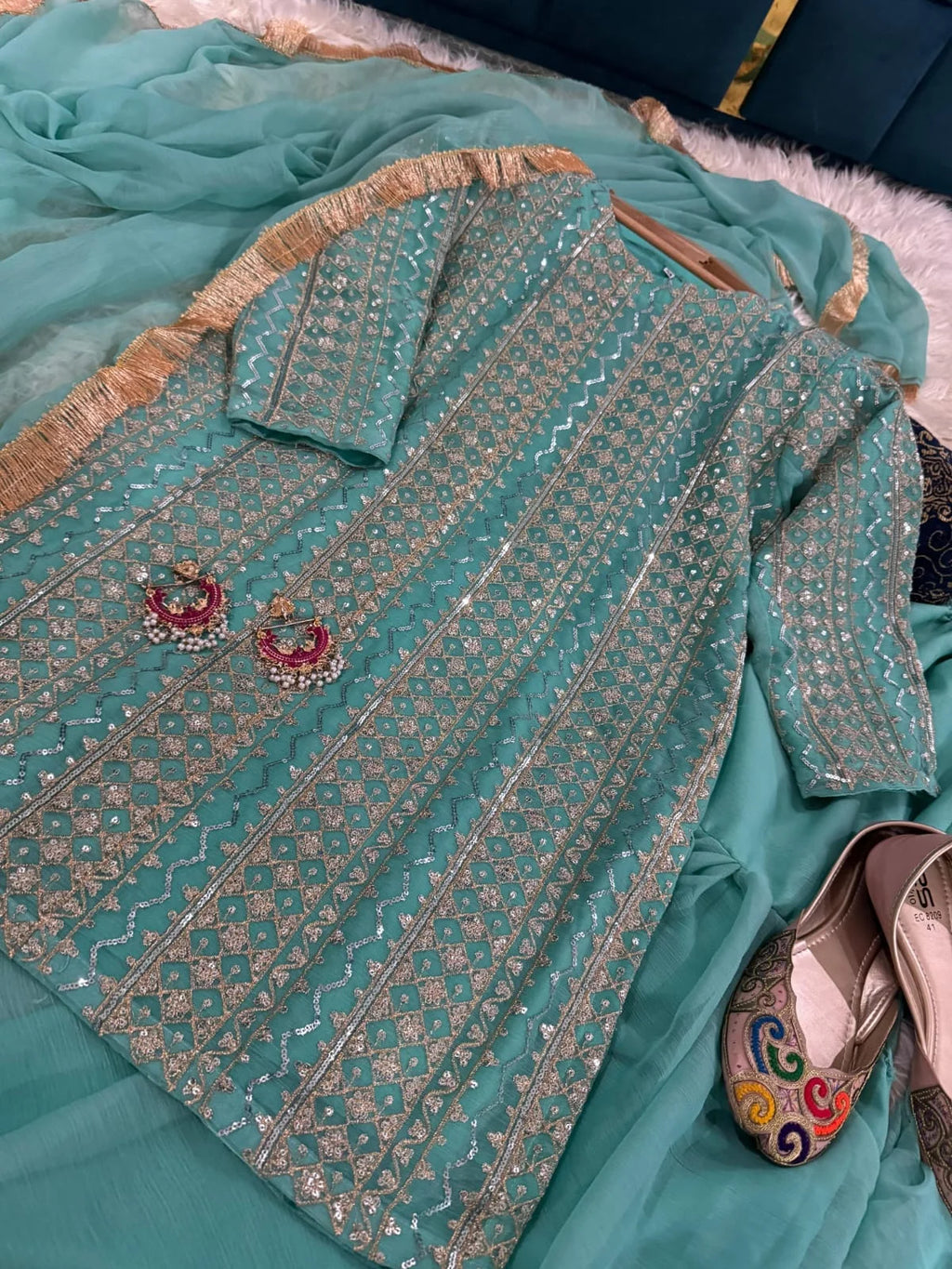 Gharara Sequence Embroidered - Stitched 3pc