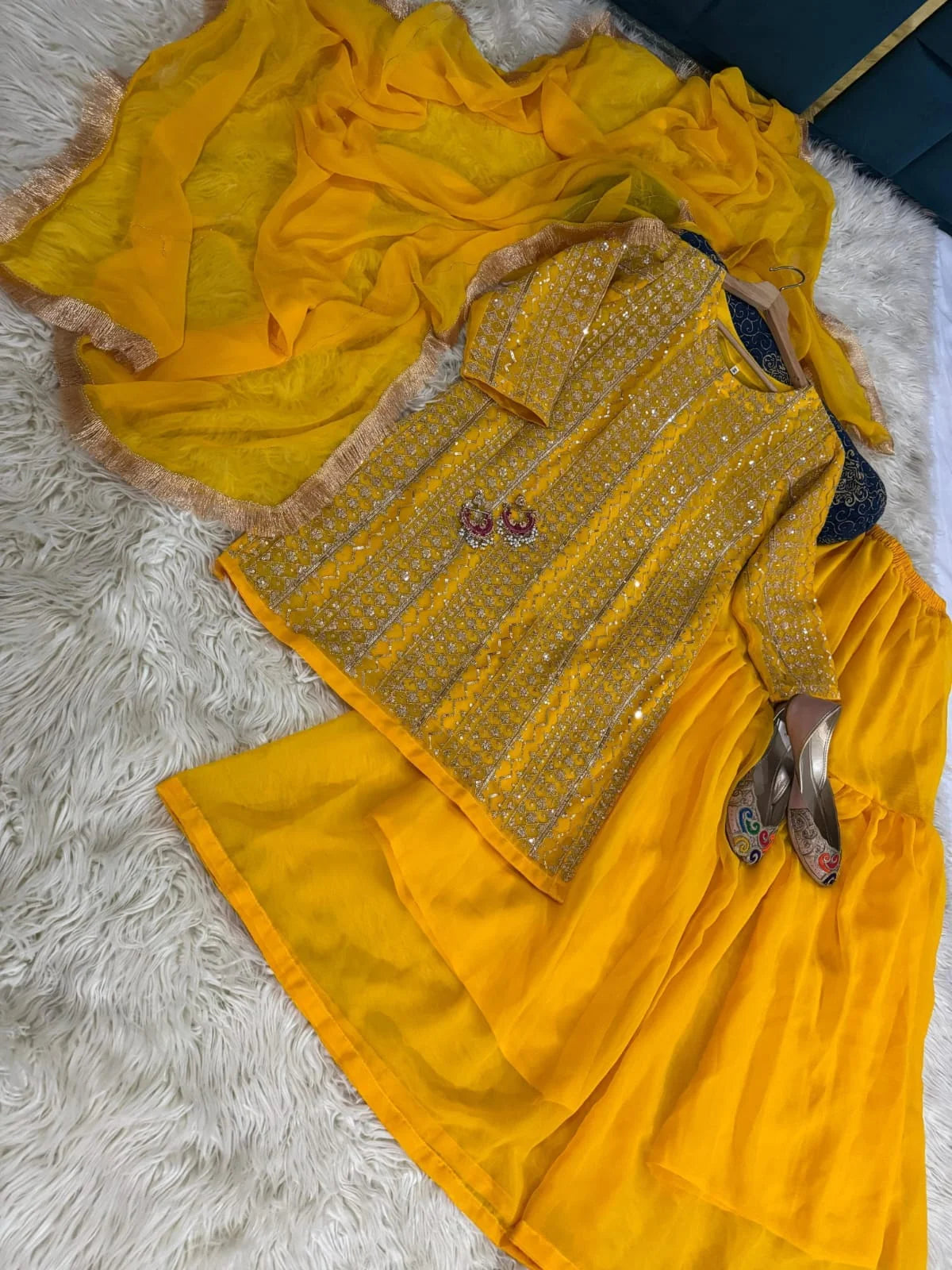 Gharara Sequence Embroidered - Stitched 3pc