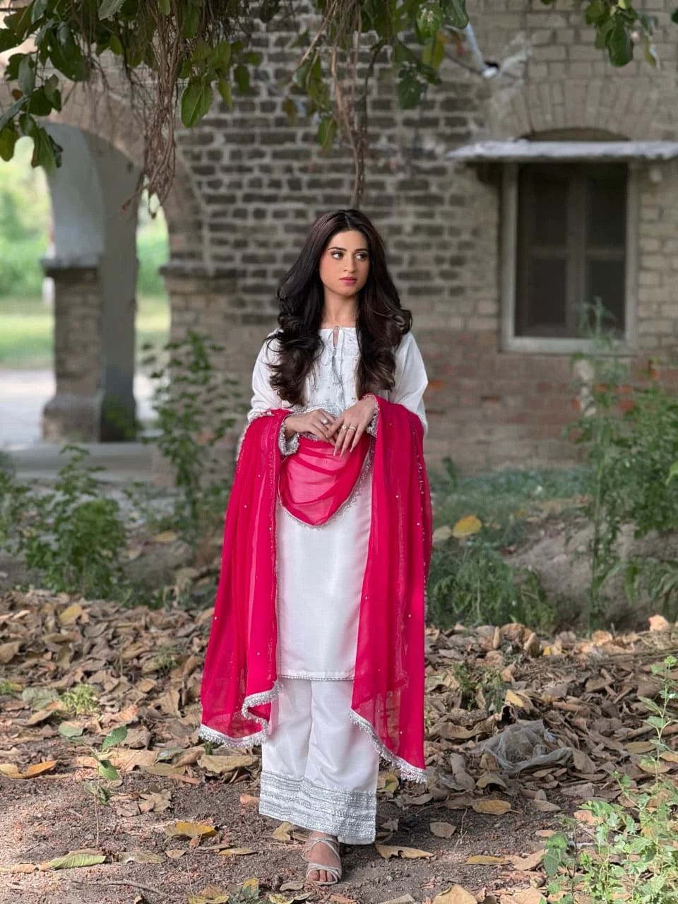 Moonlight Dress with Crinkle Chiffon Dupatta - 3pc