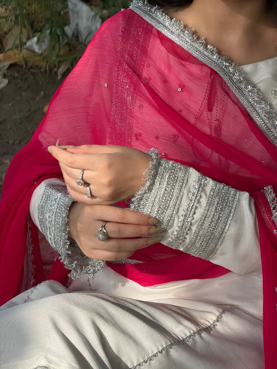 Moonlight Dress with Crinkle Chiffon Dupatta - 3pc