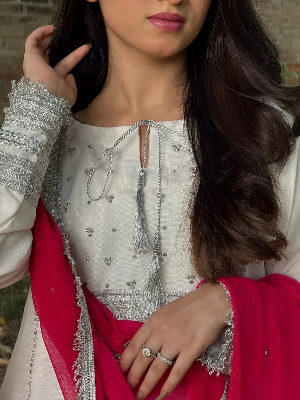 Moonlight Dress with Crinkle Chiffon Dupatta - 3pc