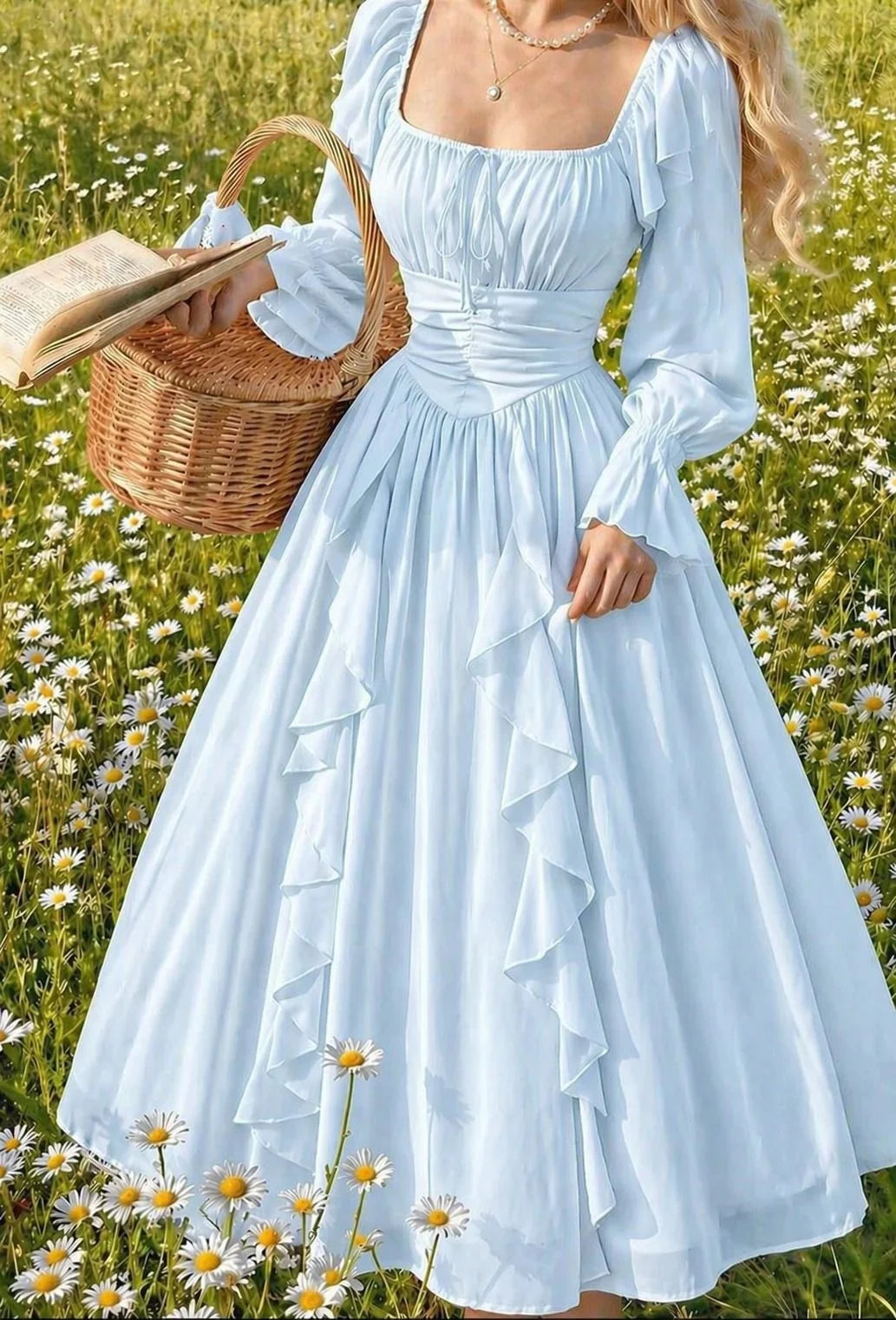 Elara Ruffle Chiffon Maxi Dress