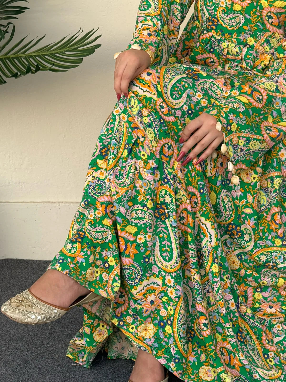 Bloom Haven Linen Maxi - Stitched 1pc