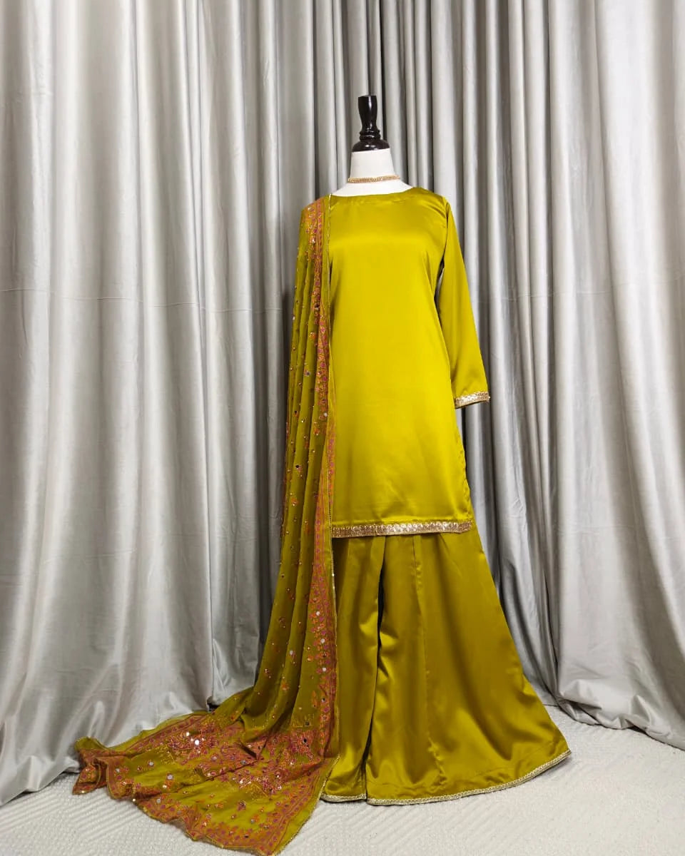 Vibin’ 3-Piece Sharara Set - view 2 | Sunflare.pk