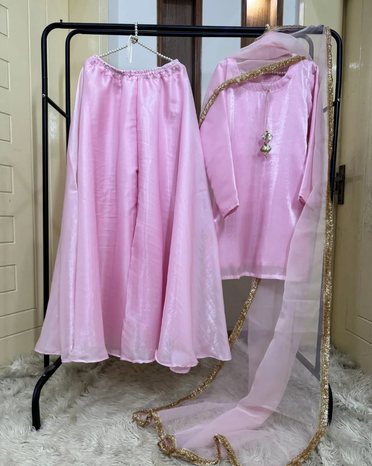 Shesha Silk Flairy Sharara 3-Piece Set