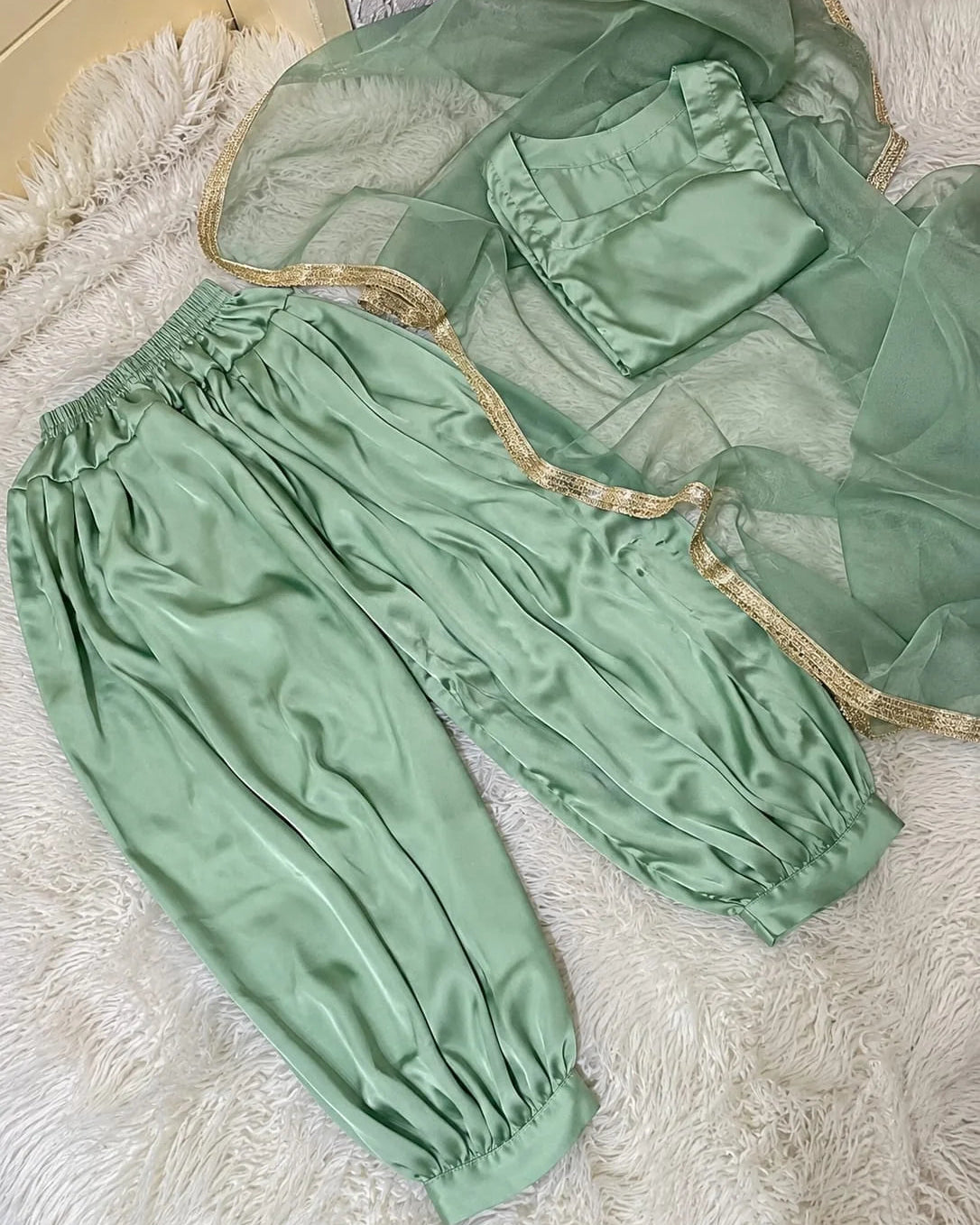 Shamooz Silk Corset Shirt & Balloon Shalwar - Stitched 3pc