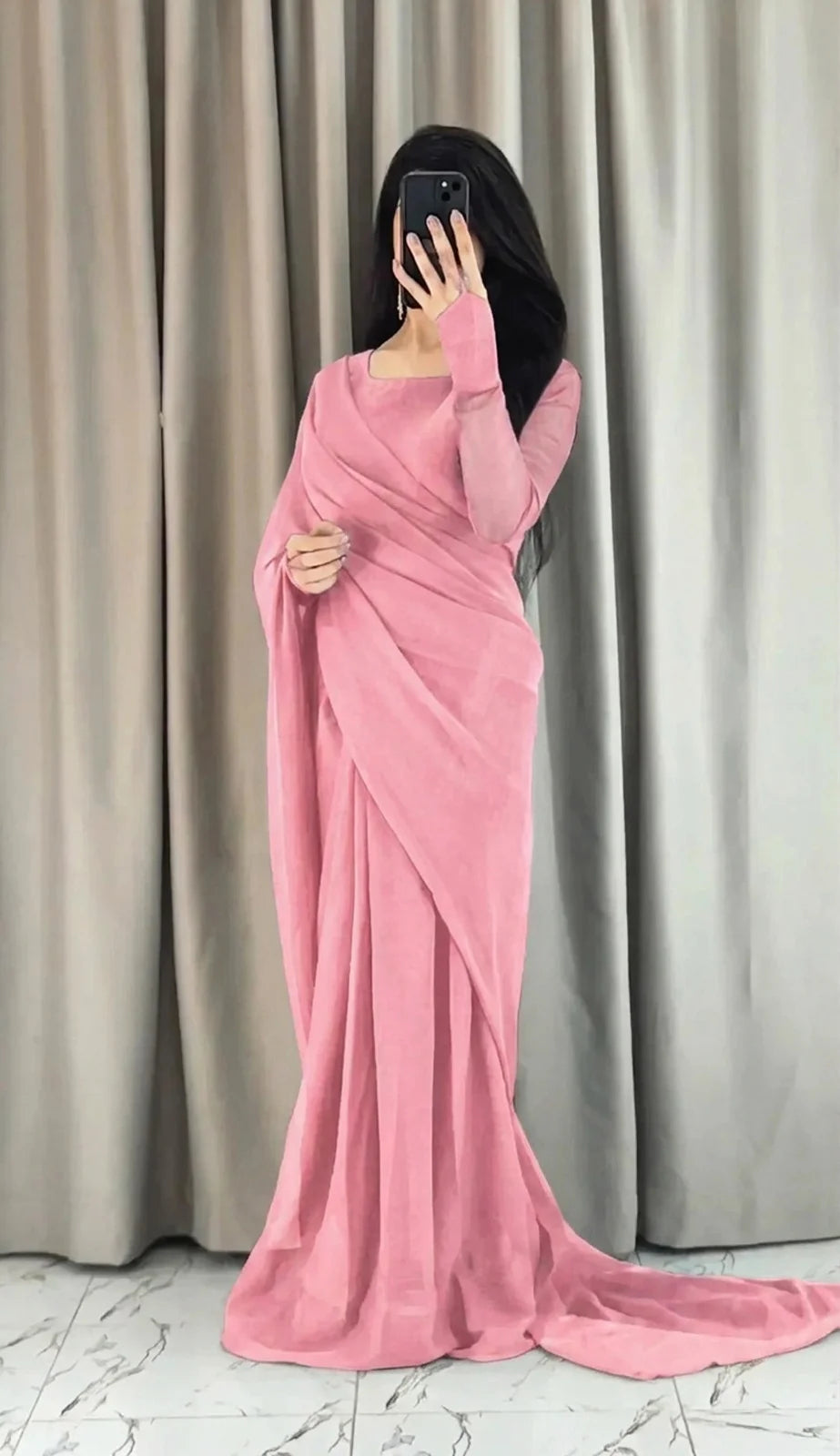 Chiffon Saree – Ready to Wear - view 3 | Sunflare.pk