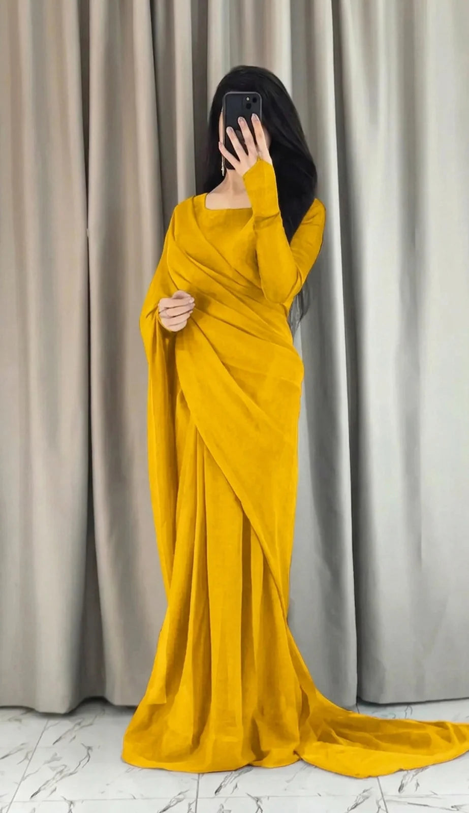 Chiffon Saree – Ready to Wear - view 7 | Sunflare.pk