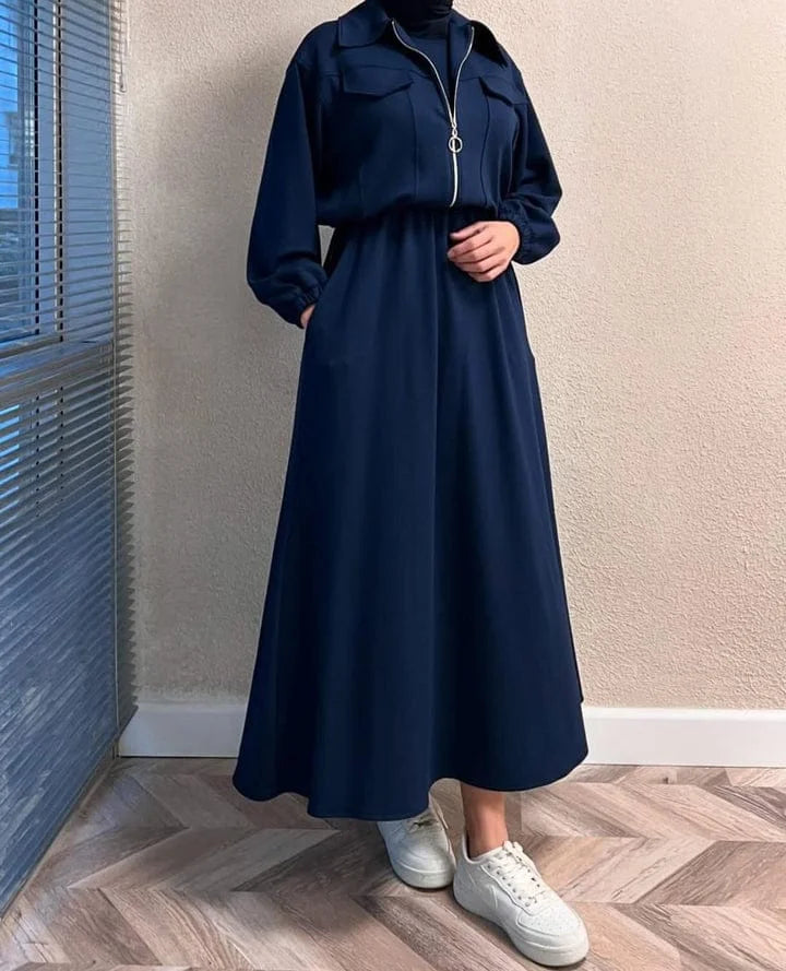 Zipper Jacket & Sleeveless Maxi – 2 Piece - view 14 | Sunflare.pk