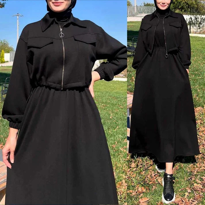 Zipper Jacket & Sleeveless Maxi – 2 Piece - view 2 | Sunflare.pk