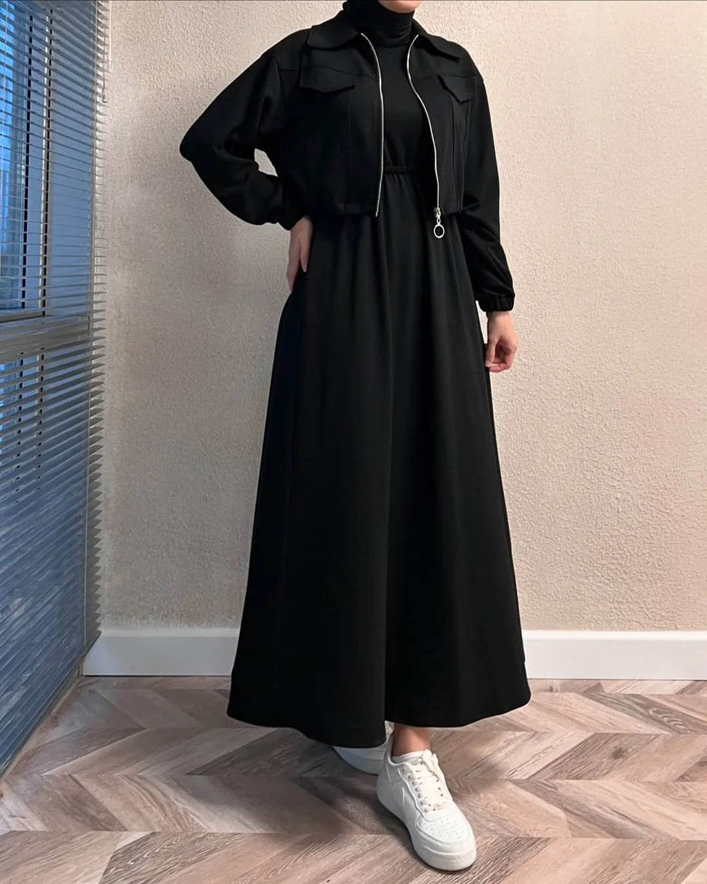 Zipper Jacket & Sleeveless Maxi – 2 Piece - view 11 | Sunflare.pk