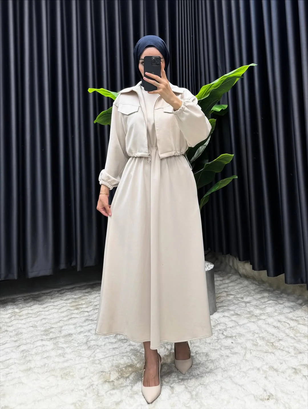 Zipper Jacket & Sleeveless Maxi – 2 Piece - view 13 | Sunflare.pk