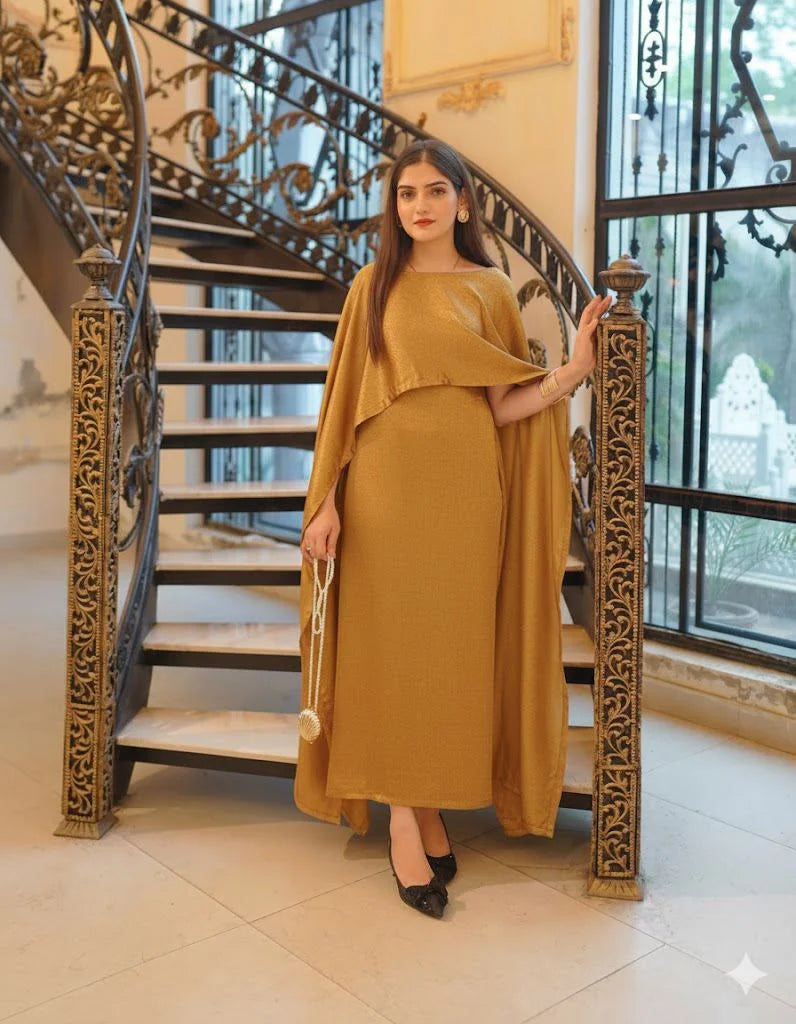 Cape Maxi – Elegant Silk Long Dress