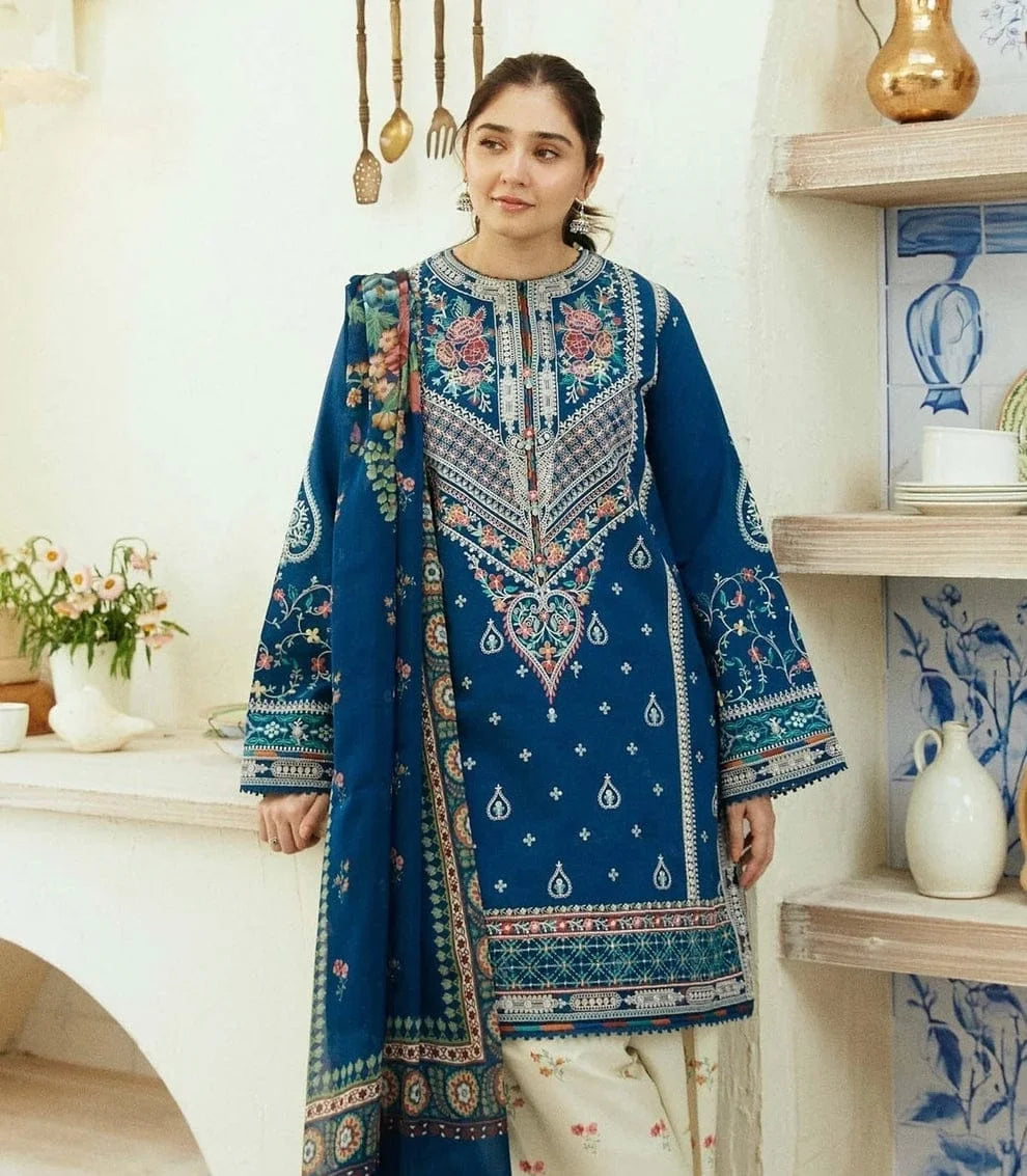 Dure Fishan Embroidery - Stitched 3pc