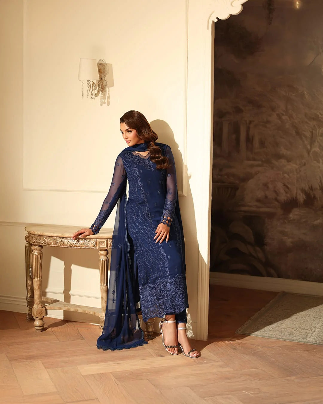 Chikankari Sequins Embroidered - Stitched 3pc