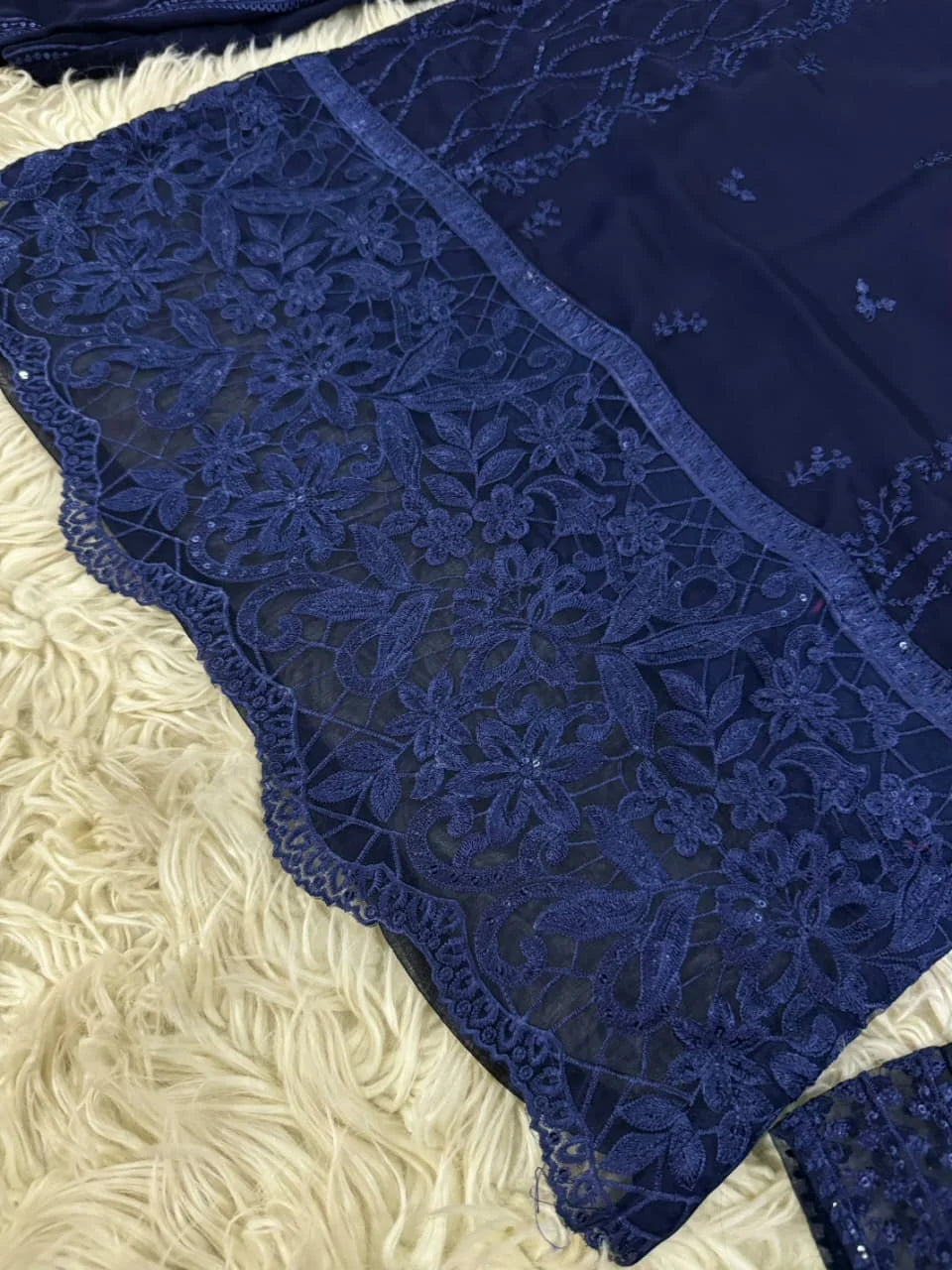 Chikankari Sequins Embroidered - Stitched 3pc