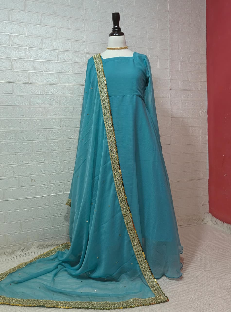 Crinkle Chiffon Anarkali Maxi – 2PC Ready to Wear