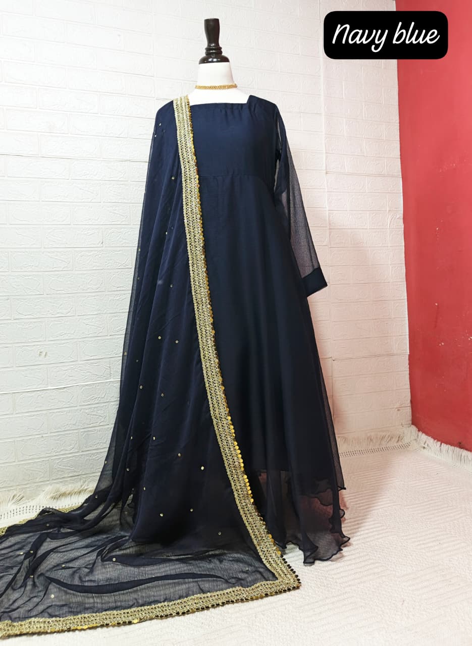 Crinkle Chiffon Anarkali Maxi – 2PC Ready to Wear