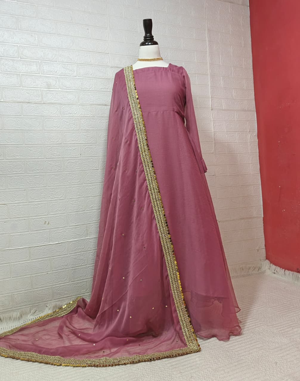 Crinkle Chiffon Anarkali Maxi – 2PC Ready to Wear