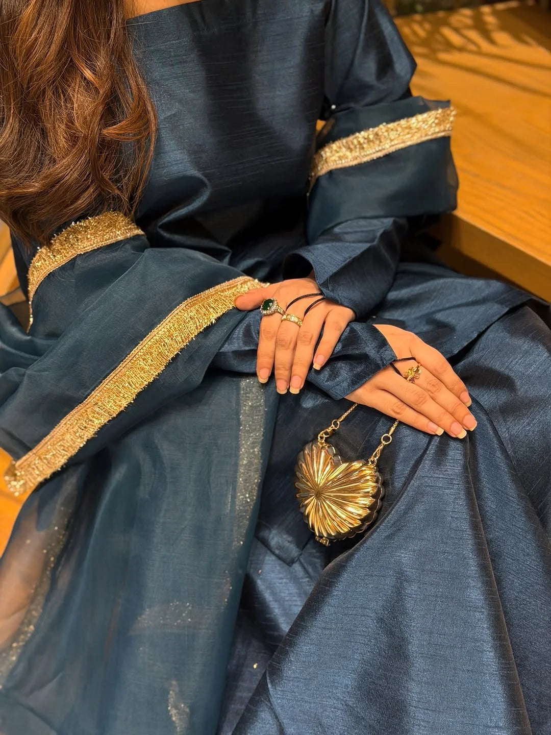 Luxe Raw Silk Sharara Set with Organza Dupatta - 3pc