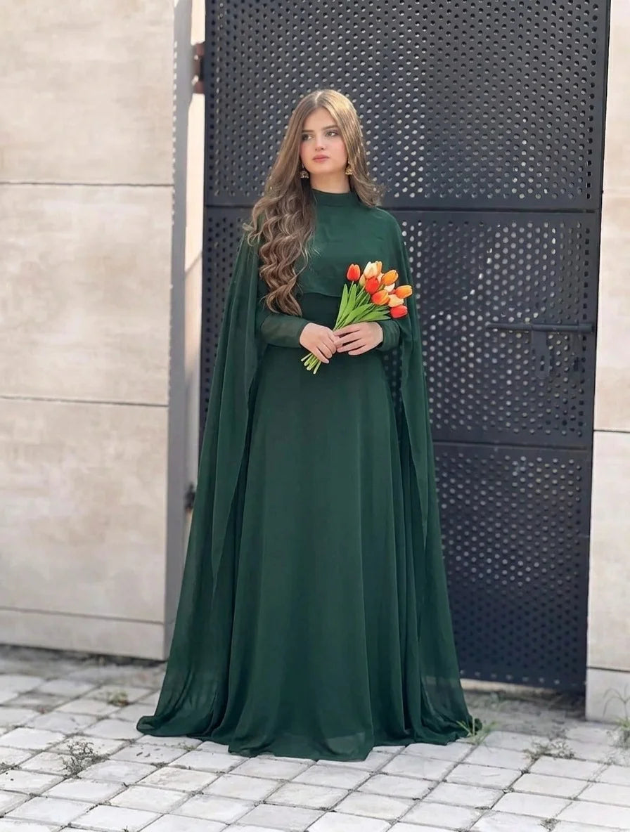 Cape Chiffon Maxi with full sleeves