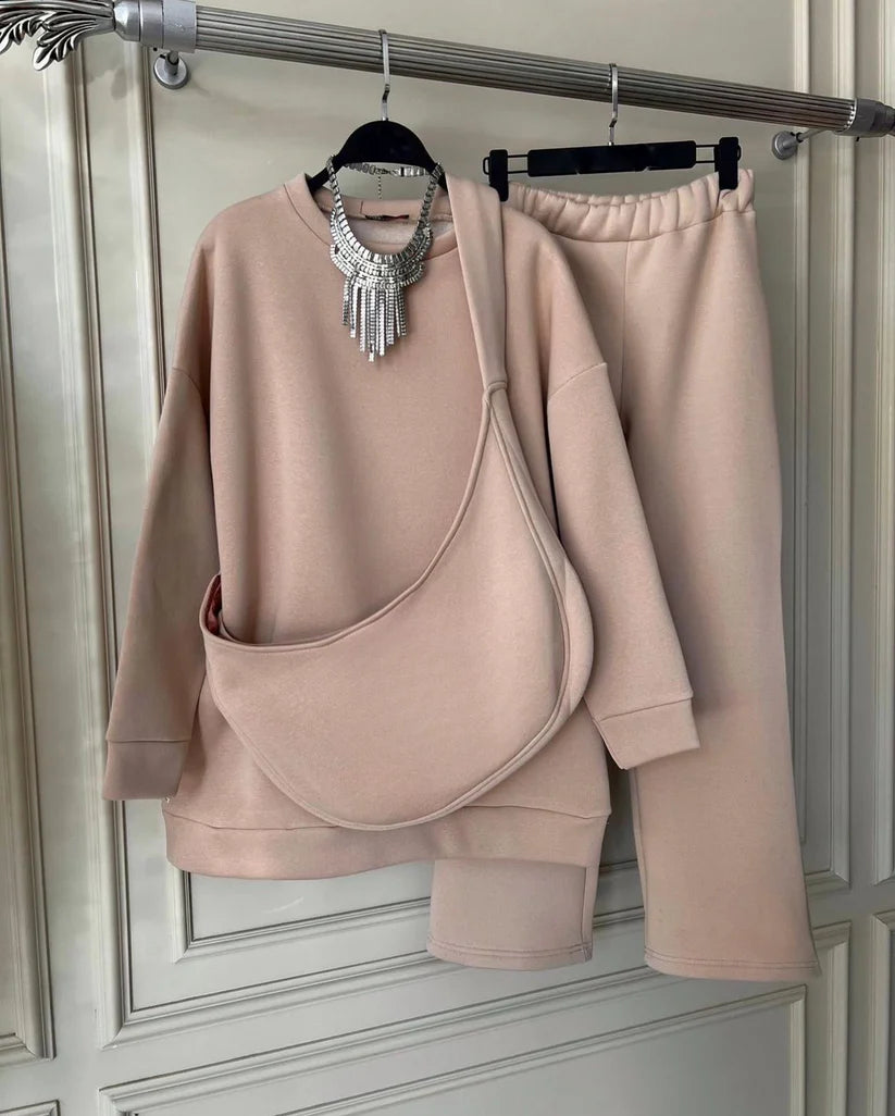 Fleece Track Suit – 3-Piece Set with Shirt, Trouser & Bag