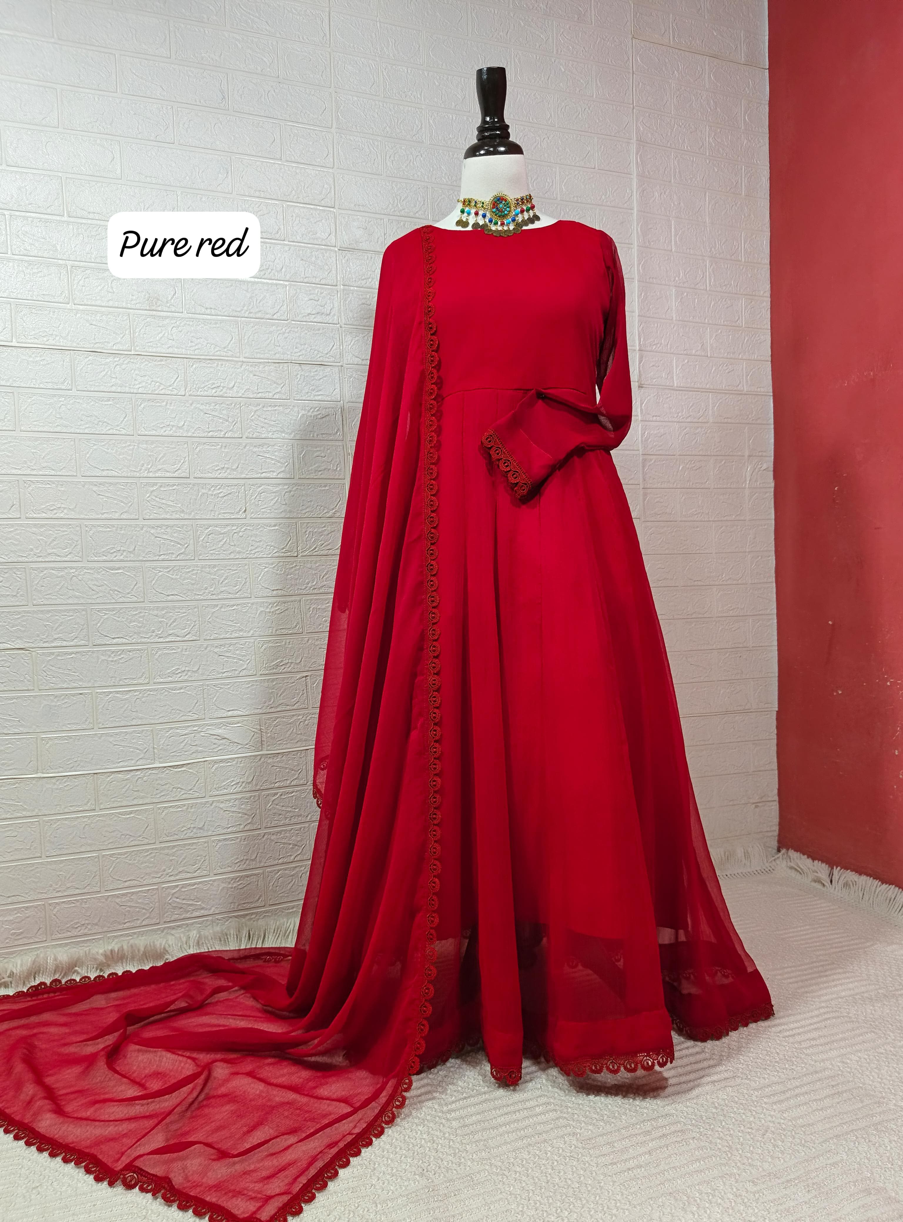 Mahrosh – Chiffon Formal Maxi Dress with Dupatta